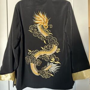 Elegant Black and Gold Embroidered Women's Jacket